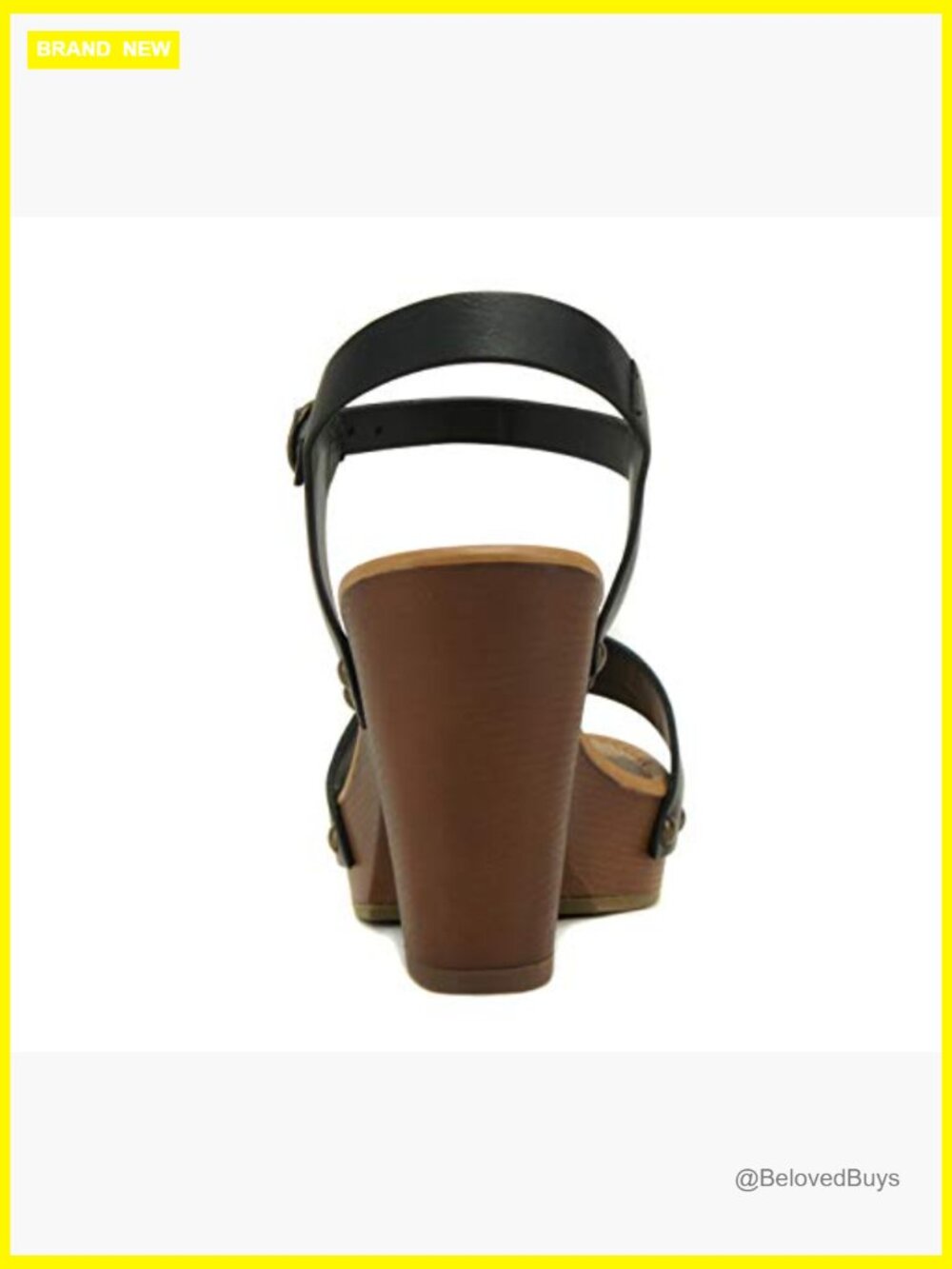Wedge Sandals with Studded Trim Open Toe Ankle Strap - Picture 2 of 5